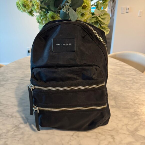 Marc Jacobs Black Nylon Backpack w/ Front Zip Pockets - Picture 4 of 6